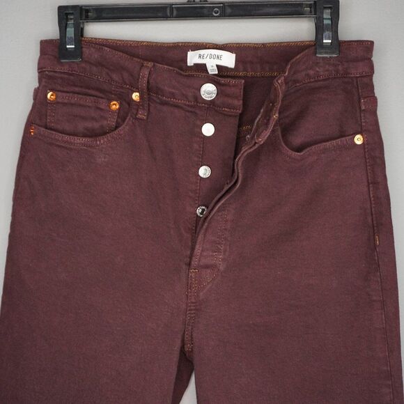 New Re/Done 70's Ultra High Rise Stove Pipe Jeans in Washed Plum size 28 - Picture 6 of 15